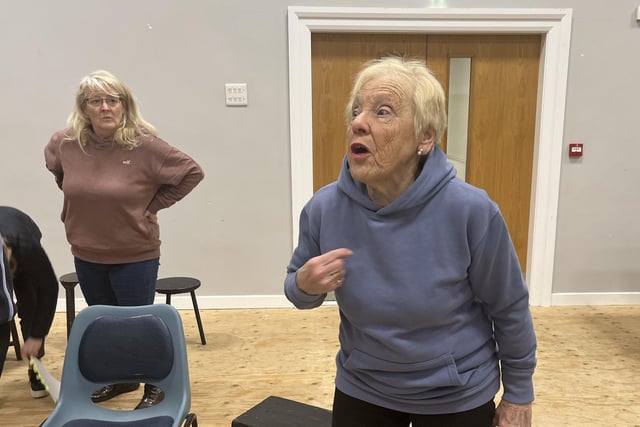 Pictured in rehearsals for Ballywillan Drama Group's production of Fiddler on the Roof are Maelisa Cunning and Olive Hemphill.