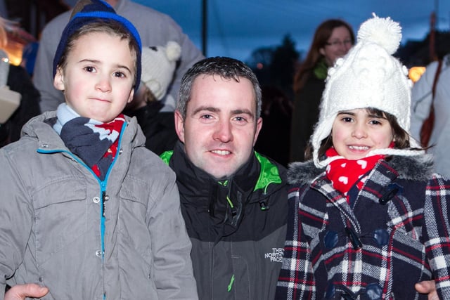 Zack, Keith and Katie Wilson pictured at the 2012 Victorian Street Fair in Whitehead.