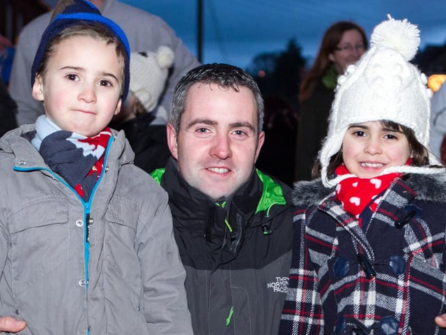 Zack, Keith and Katie Wilson pictured at the 2012 Victorian Street Fair in Whitehead.