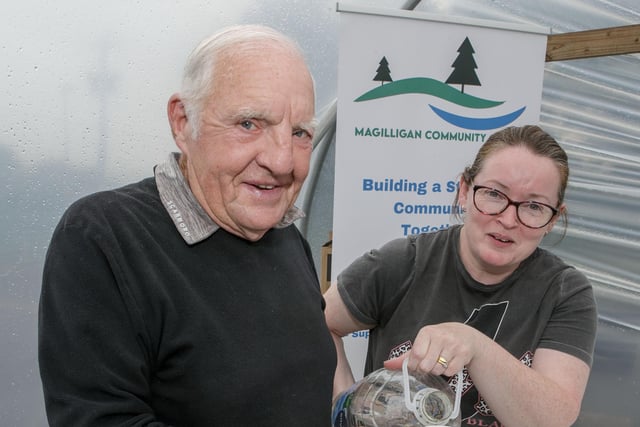 Eddie Mellon and Leona Ferris pictured at the 10th anniversary celebrations of Magilligan Community Association’s Community Allotments.