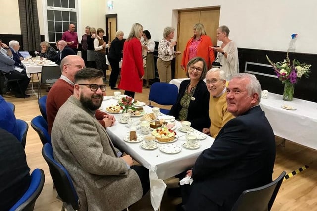 Dr and Mrs Kirkpatrick enjoying the hospitality of Banbridge Road Presbyterian Church after the congregation’s Praise and Prayer Night