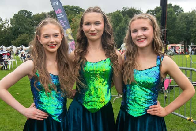 Members of the Trim The Velvet Irish Dance School who entertained the crowd at the Culture In The Park event. Included are from left, Maggie Donnelly, Alexandra Piadlo and Ria Cromie
