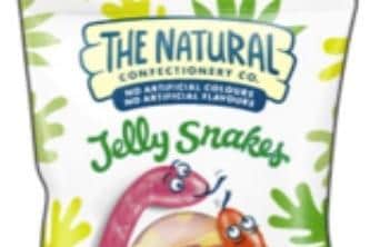 Mondalez has pulled certain packs of its The Natural Confectionery Co. Jelly Snakes because of undeclared wheat. Picture: Mondalez