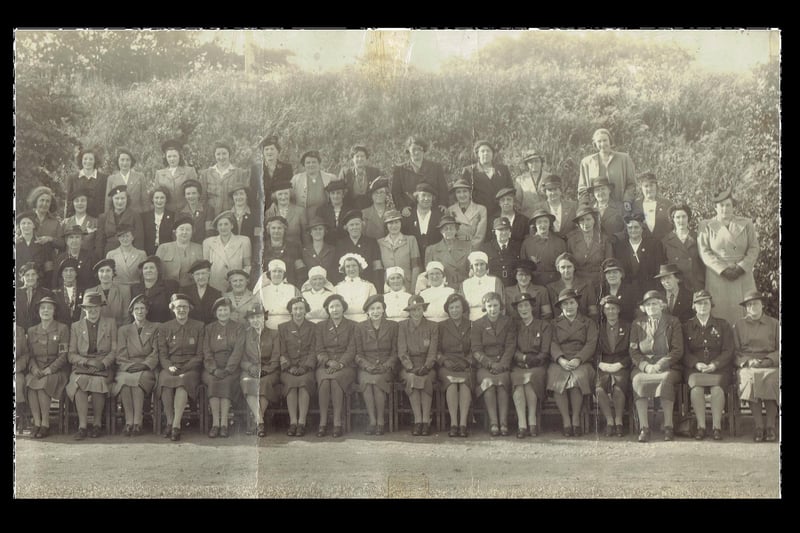 Carrickfergus Women’s’ Voluntary Services 1939-1945. Women played a fundamental role in factories and on farms but also provided social welfare to families, service men and women, and helped to promote the war effort. The Women’s Voluntary Service was formed as the women’s side of the ARP (Air Raid Precautions) and assisted with the mass evacuation of school children.