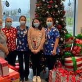 Maisie McBride at the Blossom Unit of Craigavon Area Hospital donating Christmas presents to children who were sick over the festive season.