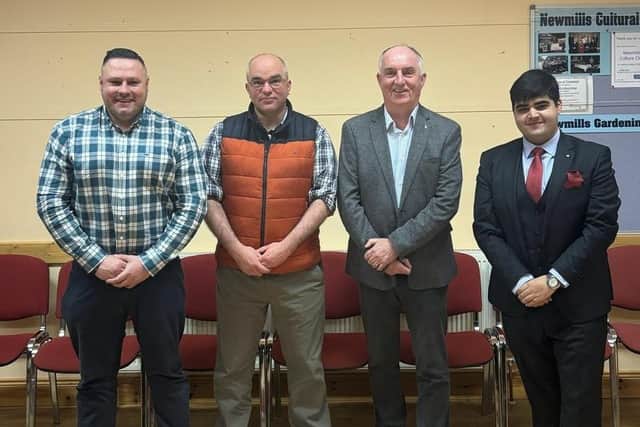 Pictured are the speakers who took part in the UUP's annual AGM followed by an open meeting at Newmills Community Hall | Supplied
