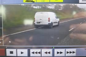 Van driver was playing video on his mobile phone while driving along the M1 near Portadown, Co Armagh.