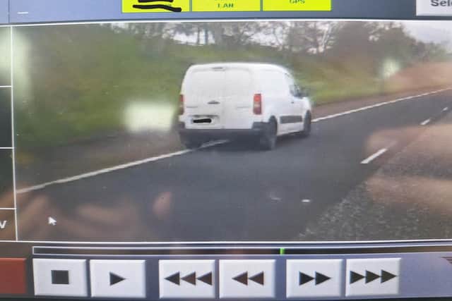 Van driver was playing video on his mobile phone while driving along the M1 near Portadown, Co Armagh.