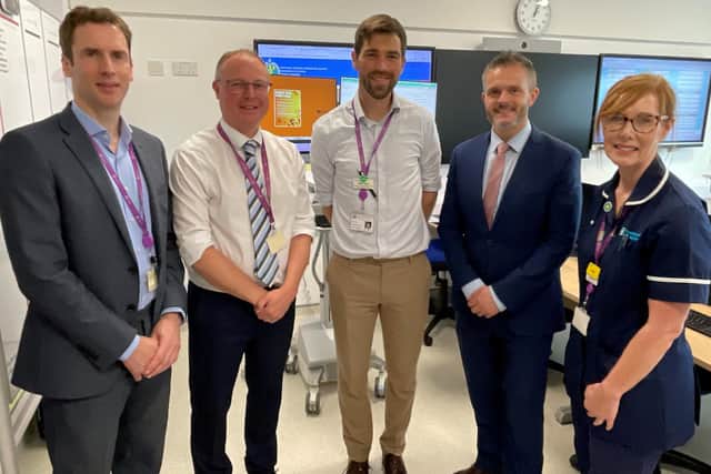 Dr David Wilson (Senior Responsible Officer encompass), Dr Andrew Hamilton ( Chief Clinical Information Officer), Marc Neil (Director of Unscheduled Care, Medicine and Cancer Services) and Angela Reed (Chief Nursing & Midwifery Information Officer). Pic credit: SEHSCT
