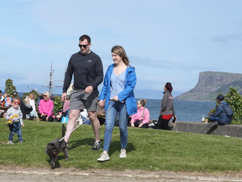 Enjoying the fine weather at Ballycastle.
