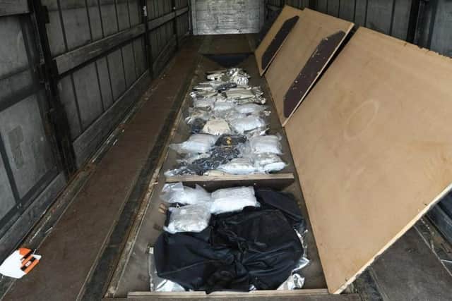 Officers removed the floor of the trailer unit. Photo issued by NCA