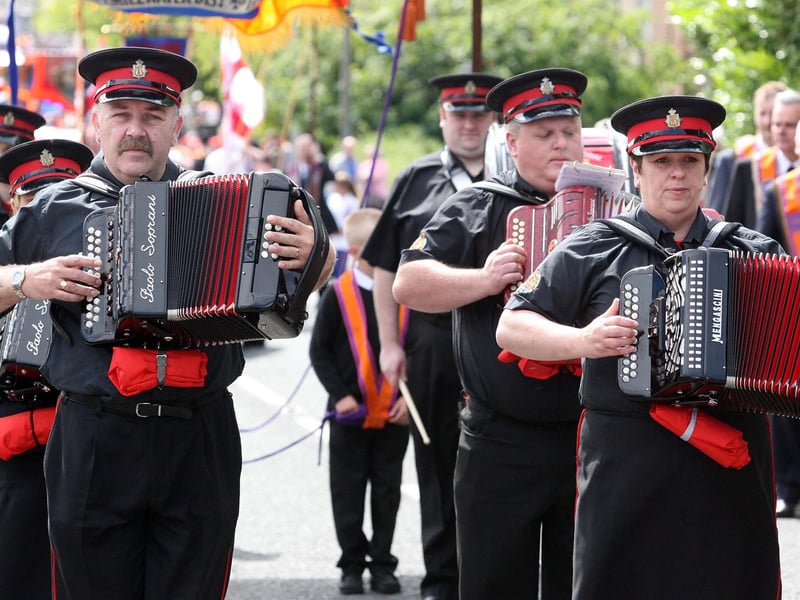 Dummigan Memorial Accordian Band with Sixmilewater District on the 12th day in Ballyclare. NT29-061FP
