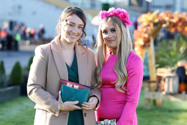 Jessica Kelly and Lucy McDowell pictured at Down Royal on day two of the Ladbrokes Festival of Racing.
