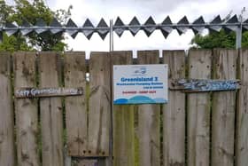 The closed off slipway at Greenisland beach.