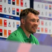 Ireland's flanker and captain Peter O'Mahony at a press conference at Stade Velodrome in Marseille on February 1, 2024 on the eve of the Six Nations international rugby union match between France and Ireland. Picture: Nicolas Tucat /AFP via Getty Images