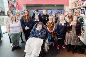 School children from Hill Croft School enjoy a photo opportunity with Marissa Callaghan.