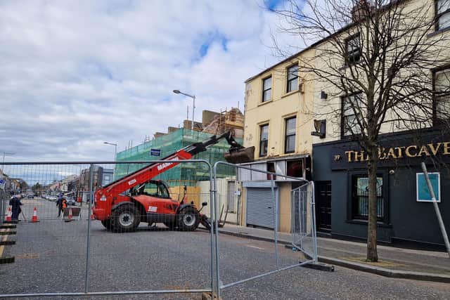 It's business as usual in William Street, Lurgan despite part of the street being closed to traffic.