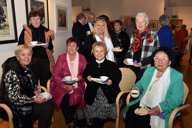 Enjoying a cuppa at the Portadown Festival Association 100th anniversary event.  PT45-205.