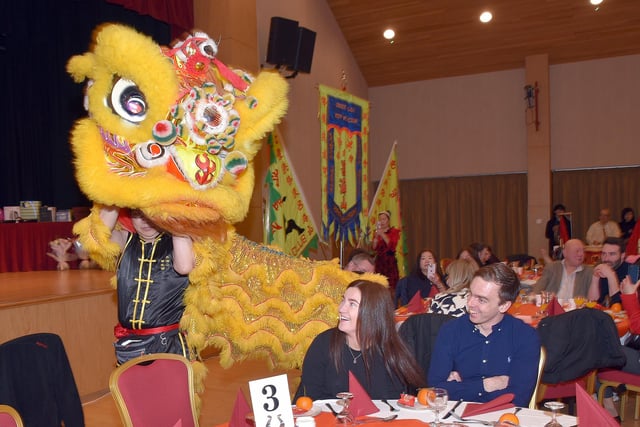 The lion dance was one of the highlights of the Chinese New Year celebrations at Craigavon Civic Centre. PT07-229.