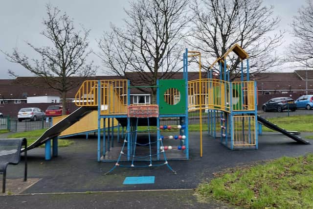 The playgrounds in the town’s Windsor and Ransevyn estates were earmarked for closure. Pic: Windsor Residents’ Association.
