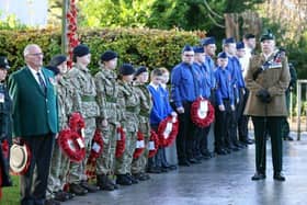 Veterans, cadets, school pupils and members of the Boys' Brigade attended the event in Glengormley.