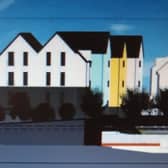 An artist's impression of the proposed apartments. Image submitted by Antrim and Newtownabbey Borough Council.