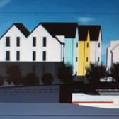 An artist's impression of the proposed apartments. Image submitted by Antrim and Newtownabbey Borough Council.