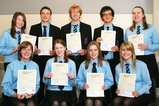 Portadown College students who achieved excellent results at AS level pictured with their awards at the school's annual speech day in 2007. Included are, back row from left, Ruth Farquhar, Jaimie Coburn, Nicholas Goward, Peter Harris and Rachel Hanna. Front row from left, Lindsey Ellison. Denise Abraham, Jacqueline Adair and Paula Cochrane.