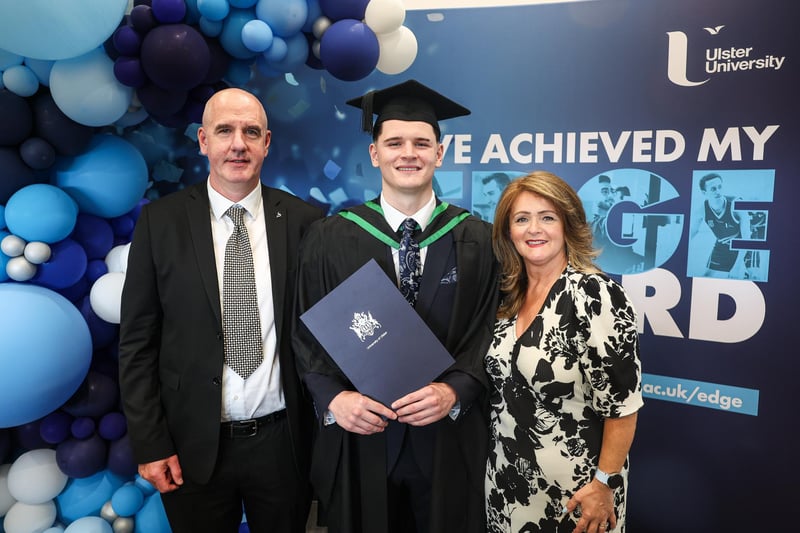 Patrick Lynch graduated with BHSC in Real Estate pictured with Patrick and Kim Lynch.