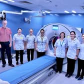 Diagnostics and stroke colleagues involved in introducing the latest AI (artificial intelligence) technology to help to identify the most suitable treatments for stroke patients at Craigavon Area Hospital, Craigavon, Co Armagh.