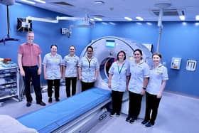 Diagnostics and stroke colleagues involved in introducing the latest AI (artificial intelligence) technology to help to identify the most suitable treatments for stroke patients at Craigavon Area Hospital, Craigavon, Co Armagh.