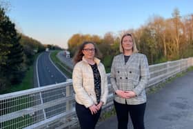 Alliance Party Lagan River DEA Councillor Jessica Johnston and Banbridge Councillor, Joy Ferguson, calling for prioritisation of the A1 improvements following the Department for Infrastructure's announcement that the road scheme was on hold. Pic credit: Joy Ferguson