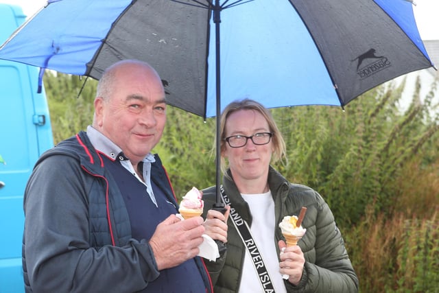 William Millen and Carol Doughart  pictured at the Armoy road racing vintage car show