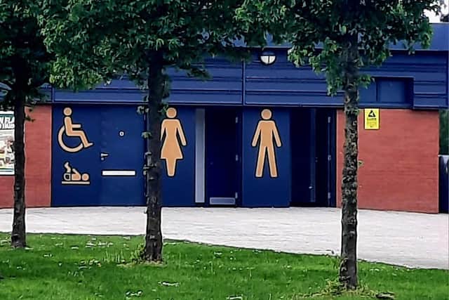 The family and disabled toilets at The People's Park in Portadown are closed yet again due to contamination by used needles left by drug abusers. Photo courtesy of Ulster Unionist Cllr Julie Flaherty.