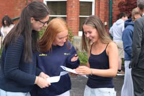 Smiles of success on GCSE results day.