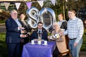 Caption (L-R): Councillor Jonathan Craig, Chair of the LCCC’s Communities and Wellbeing Committee; Megan Keery-Smyth, Atlas Centre; Councillor Kurtis Dickson, Mayor; Alderman Hazel Legge, Chair of LCCC’s VE-Day Working Group; Lyndsey Tavares, Atlas Centre and Councillor Nicholas Trimble, Chair of LCCC’s Corporate Services Committee.