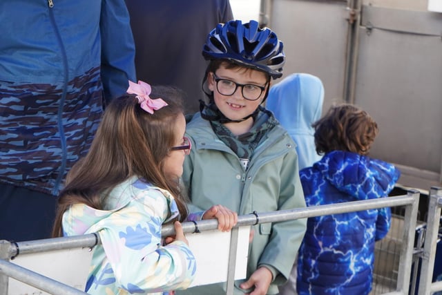 Youngsters enjoying Corbally farm's animals in Coleraine town centre during Coleraine BID's Easter family fun days.