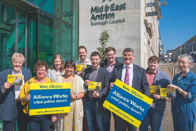 Mid and East Antrim Alliance candidates handed in their nominations papers at council's Ballymena headquarters.
