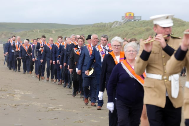 The annual Orange Order parade in the Co. Donegal seaside village of Rossnowlagh.