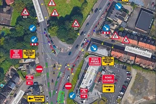 Overview of the traffic management arrangements in relation to overnight closure on Shore Road. Image provided by NI Water