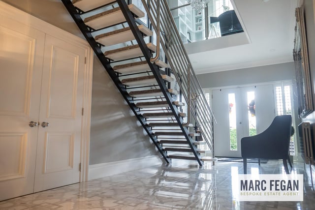 The large, light-filled entrance hall.