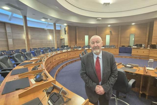 Cllr Brian Higginson secures early release of community funding. Pic credit: LDRS