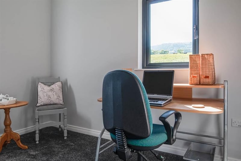 Bedroom/office with rural views.