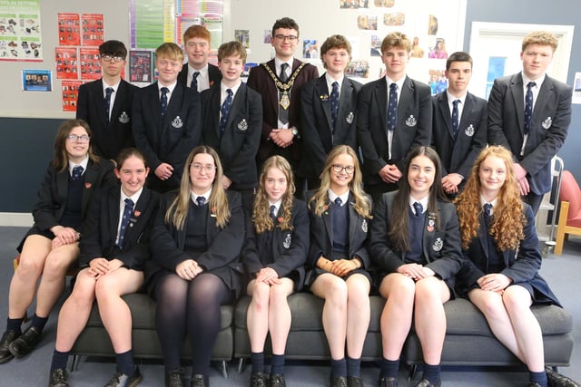 Mayor of Causeway Coast and Glens, Councillor Ciarán McQuillan visited Limavady Grammar School to meet students who recently took part in the Young Enterprise NI Company Programme and traded at Big Market events sponsored by Council’s Go Succeed programme.