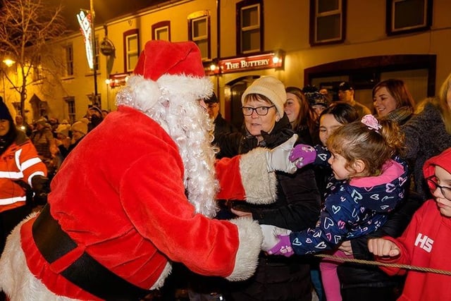 Santa got a warm welcome at the Markethill Christmas lights switch-on event.