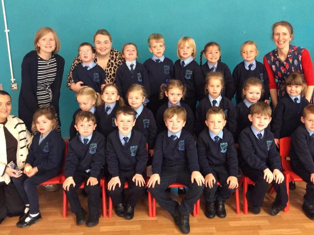 The P1 class at Clare Primary School.