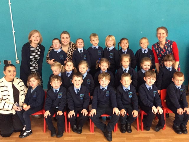 The P1 class at Clare Primary School.