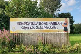 Causeway Coast and Glens Borough Council has erected signs congratulating Olympic gold medal winner Hannah Scott. Credit Causeway Coast and Glens Council