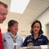 Charge Nurse Steven Kelly, Senior Nursing Assistant Diane Service, Assistant Clinical Services Manager Karen Sheridan and Staff Nurse Emma Mullen pictured in the new Acute Ambulatory Unit at Causeway Hospital. CREDIT NORTHERN TRUST