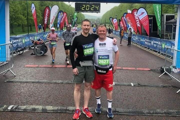 "Robert Harrison who ran to raise money for the Southern Area Hospice in memory of his late mum."